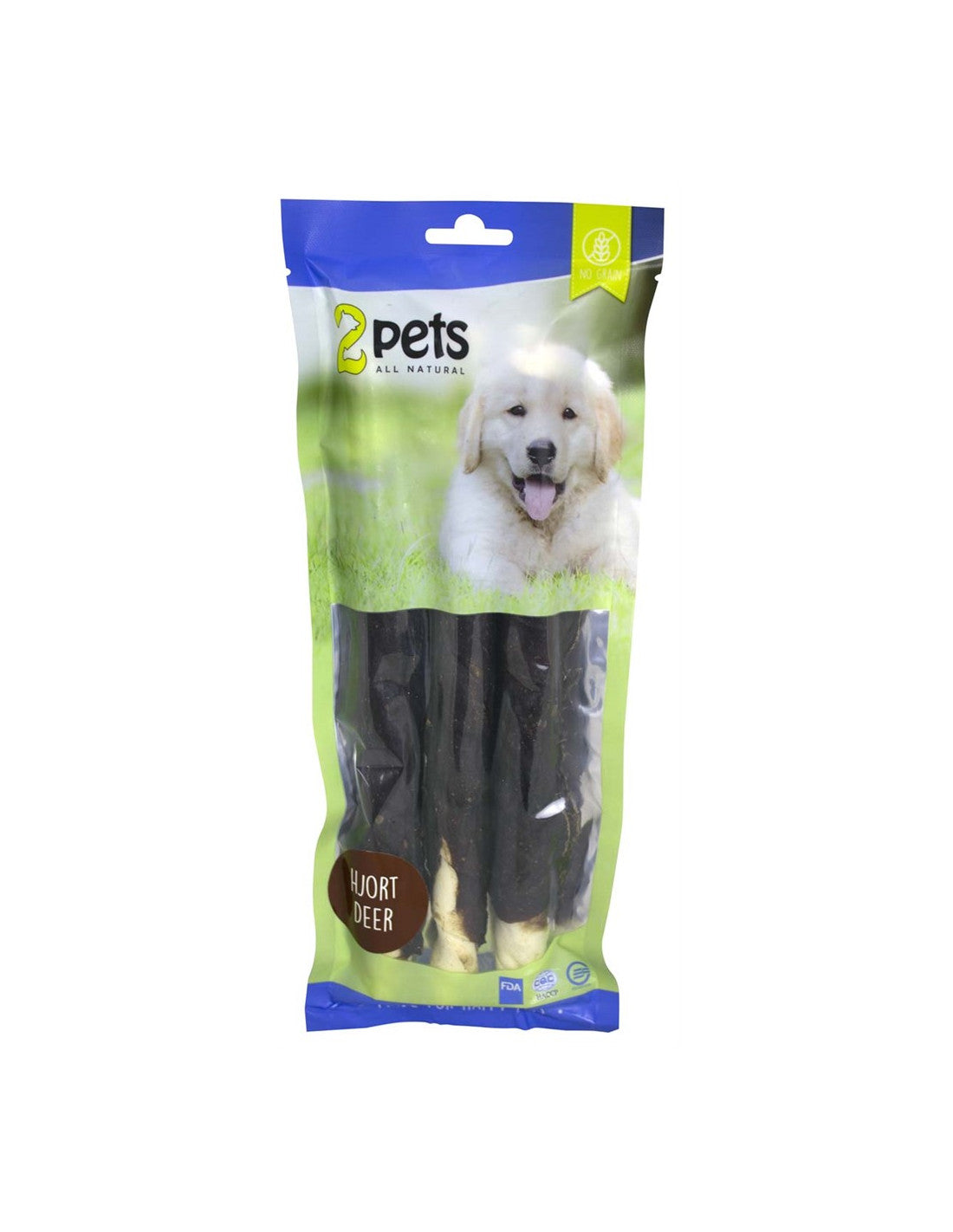 2Pets Tuggrulle med Hjort 28cm 3-pack 250g