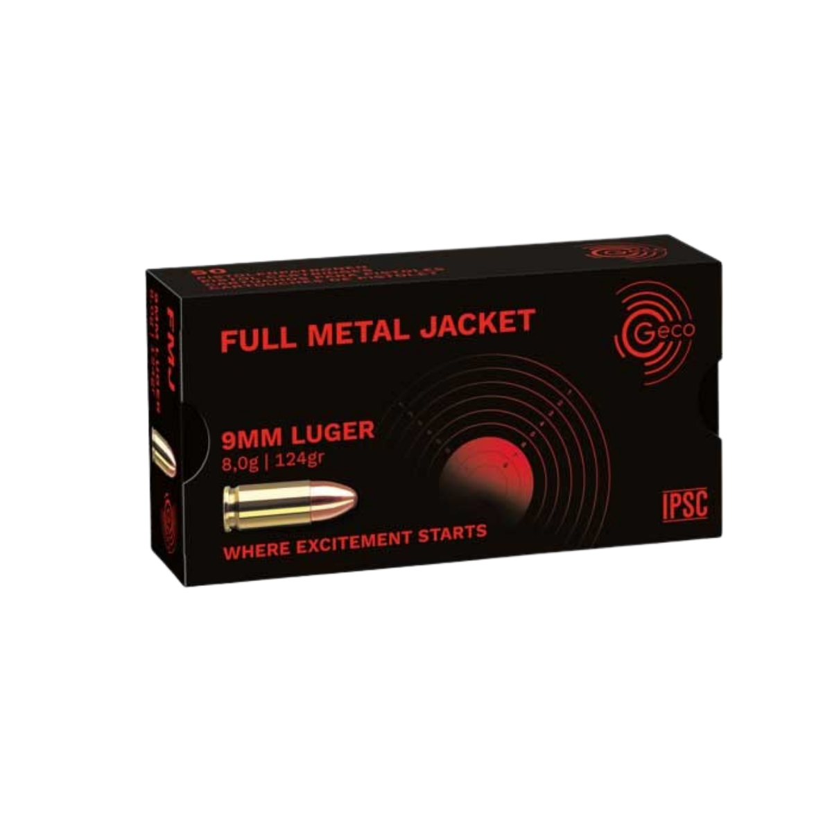 Geco 9mm 124gr FMJ 50skott