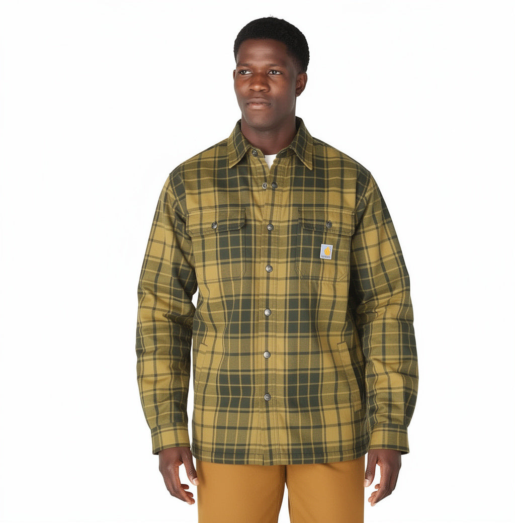 Carhartt Hubbard Plaid Shirt Jacket Night Fatigue