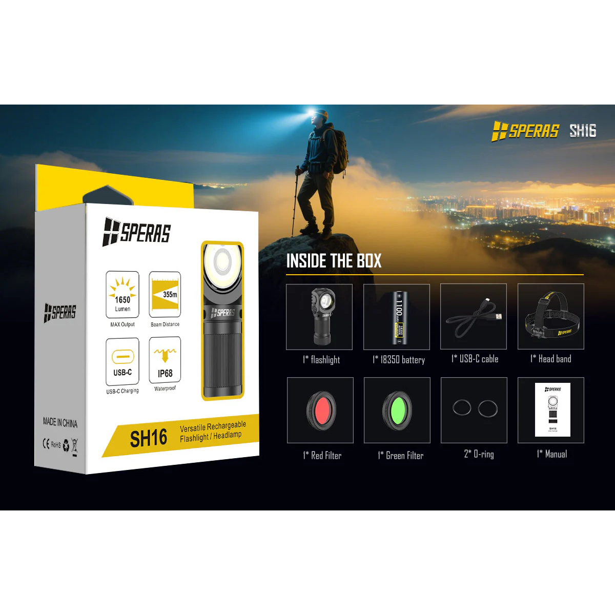 Speras SH16 Pannlampa 1650 LM