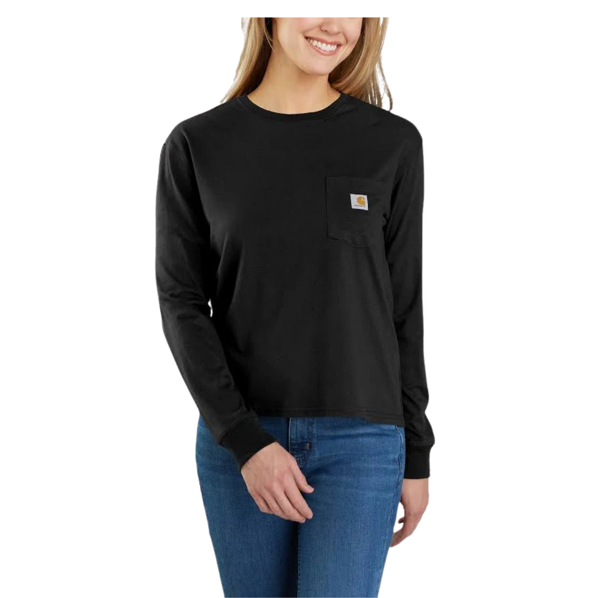 Carhartt Lightweight Long-Sleeve Women Pocket T-shirt Black