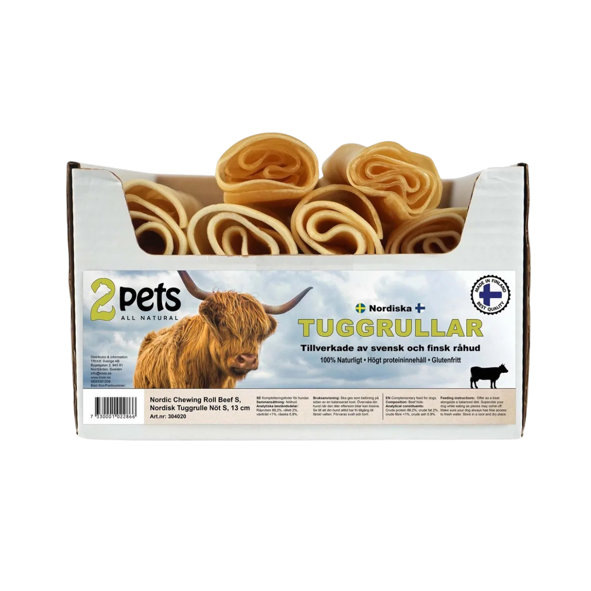 2Pets Nordisk Tuggrulle Nöt 28cm