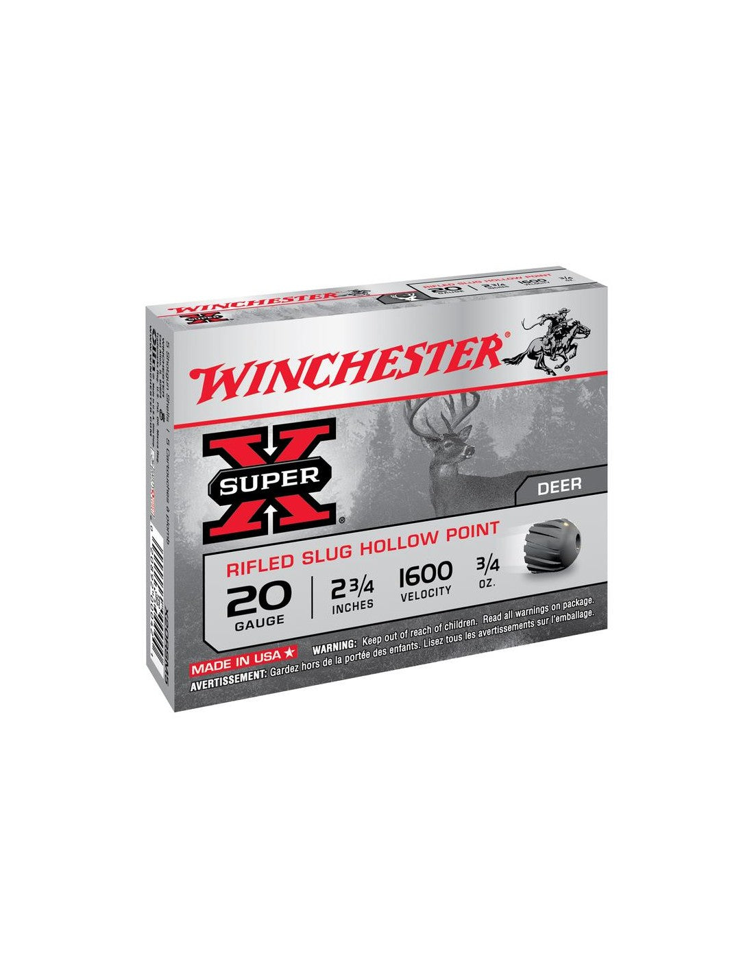 Winchester Super X Rifled Slug Hollow Point Cal 20