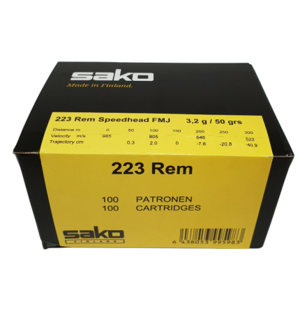 Sako .223R FMJ Range 3,2g/50gr OBS 100st