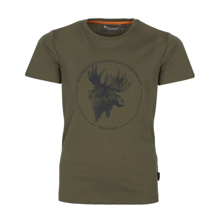 Pinewood Moose T-shirt Kids Olive