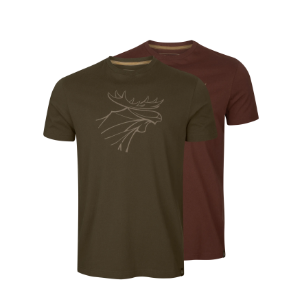Hrkila Graphic T-Shirt 2-pack Willow Green/ Burgundy
