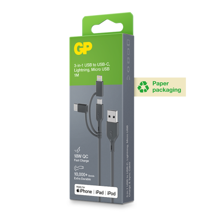 GP USB Cable , 3-in-one 1m