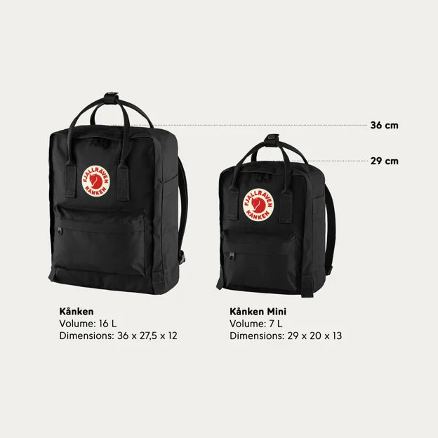 Fjällräven kånken - Storleksguide