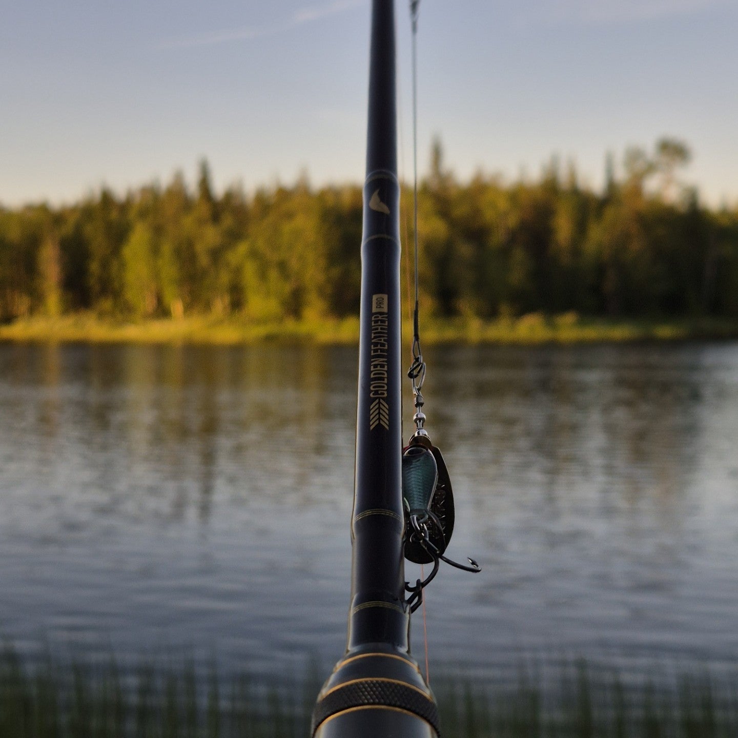 Visar upp armada tackle golden feather 