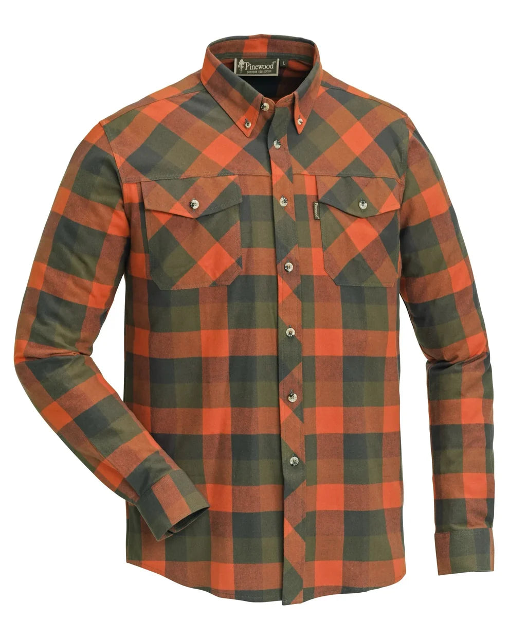 Pinewood Lumbo Shirt M's Terracotta/Green