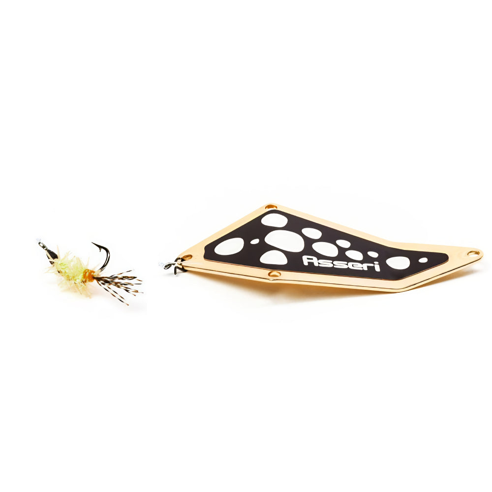 Asseri Arctic Char Lure Fly Guld Svart/Vit