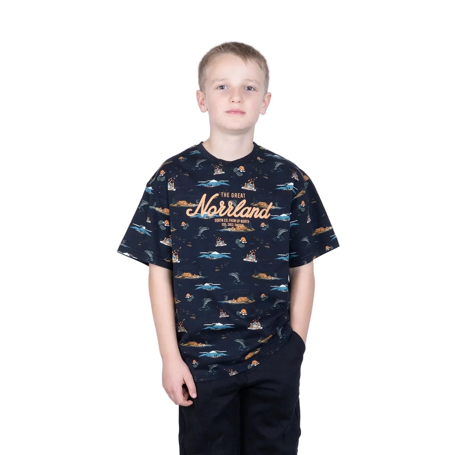 Great Norrland Junior T-shirt Trails Black