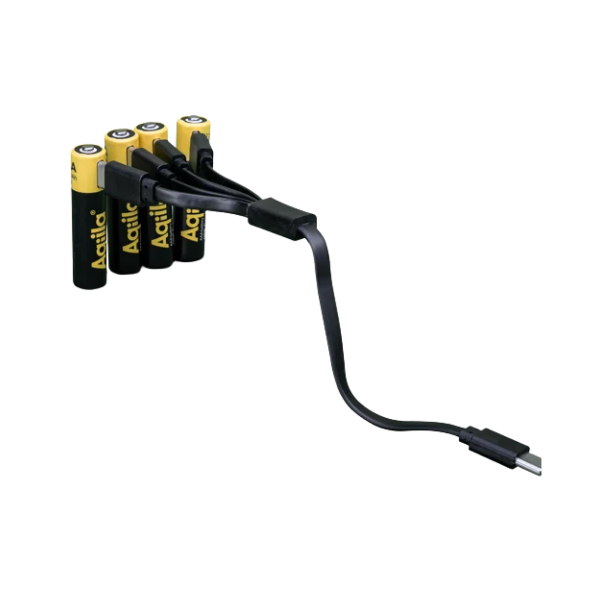 Aqiila USB-C Rechargeable Battery, AAA, 600 mAh, 4-pack