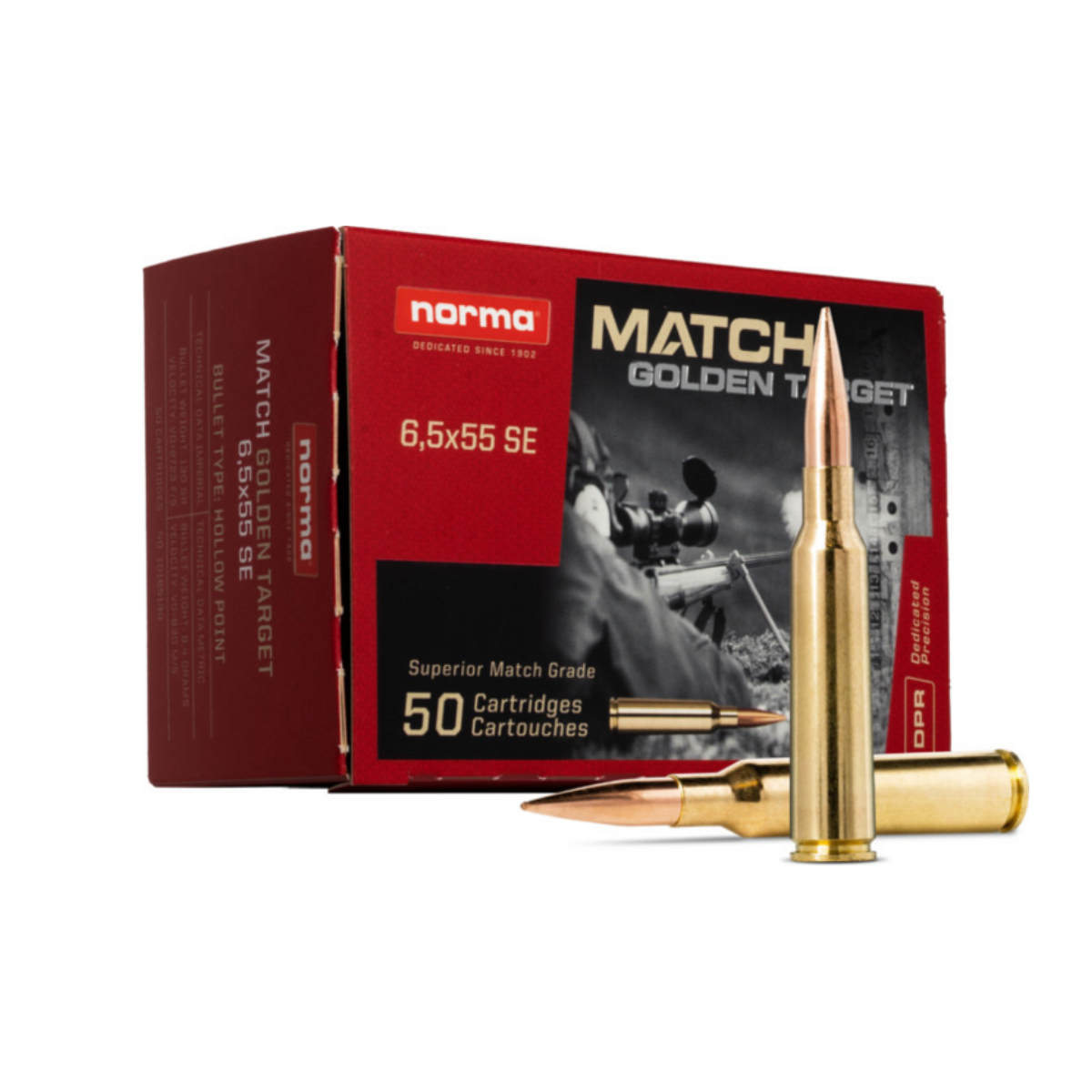 Norma 6,5x55 Golden Target 130 gr — Match/Träningsammunition