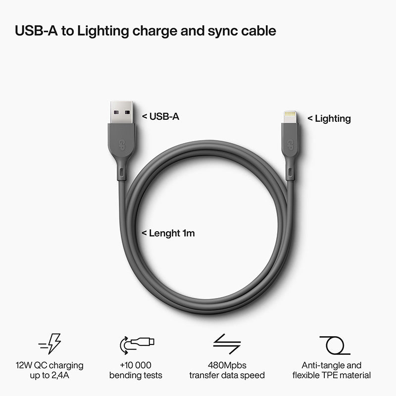 GP Essential Cable USB-A to Lightning 1M