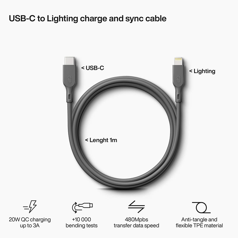 GP Essential Cable USB-C to Lightning 1M